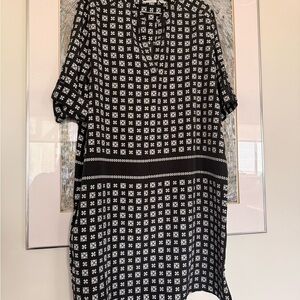 Halogen Black and White Printed Shirt Dress